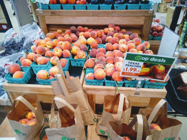 Natural food co-op POS system showing member pricing tiers patronage dividend tracking bulk inventory management and member billing at checkout