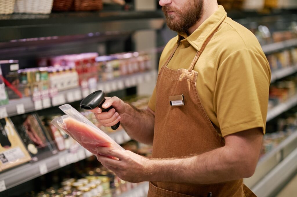 grocery inventory dashboard showing unified stock levels across in-store and online channels